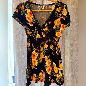 Black, flowy   floral top